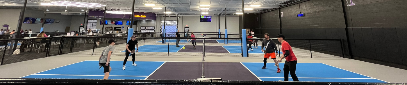 Members playing pickleball at Ascent Pickleball in New Castle, PA